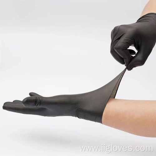 Black Blended Nitrile Vinyl Synthetic Gloves Safety Gloves